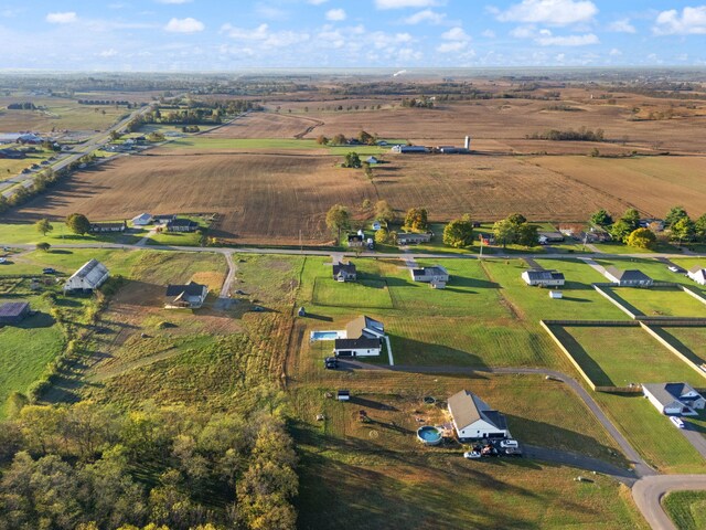 aerial view featuring a rural view