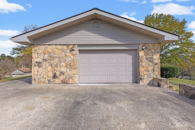 view of garage