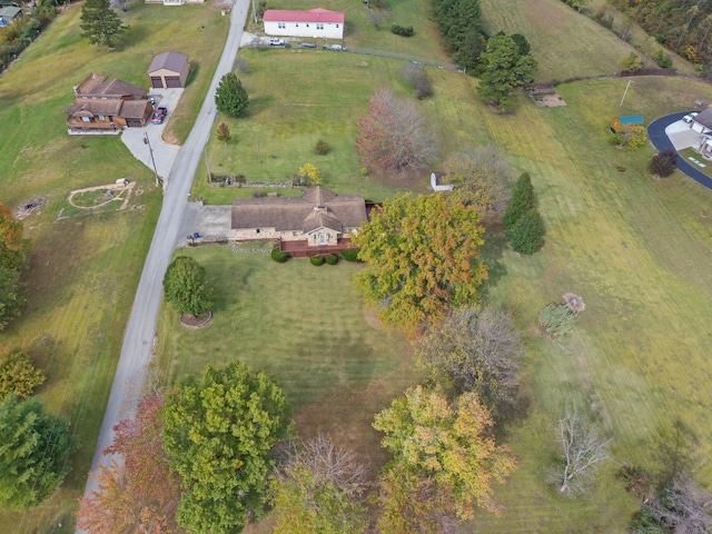 drone / aerial view with a rural view