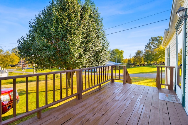 deck with a yard