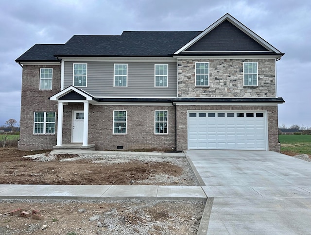 view of front of house featuring a garage