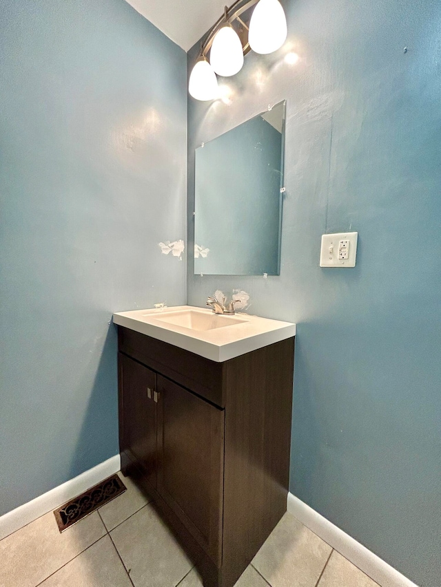 bathroom featuring vanity and tile patterned floors