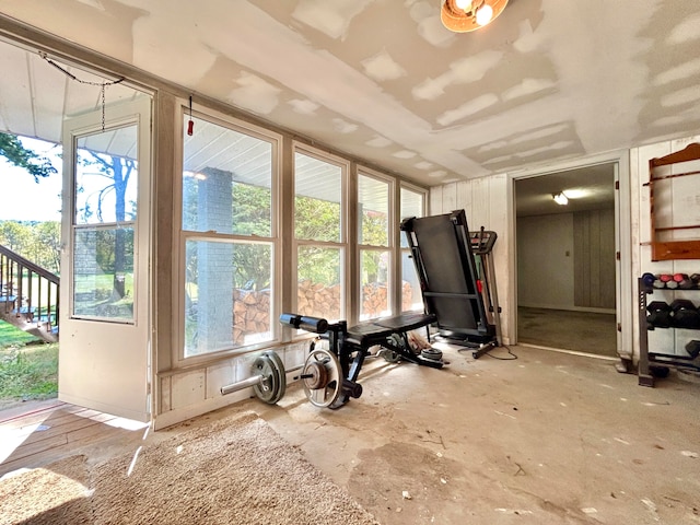 exercise area with plenty of natural light