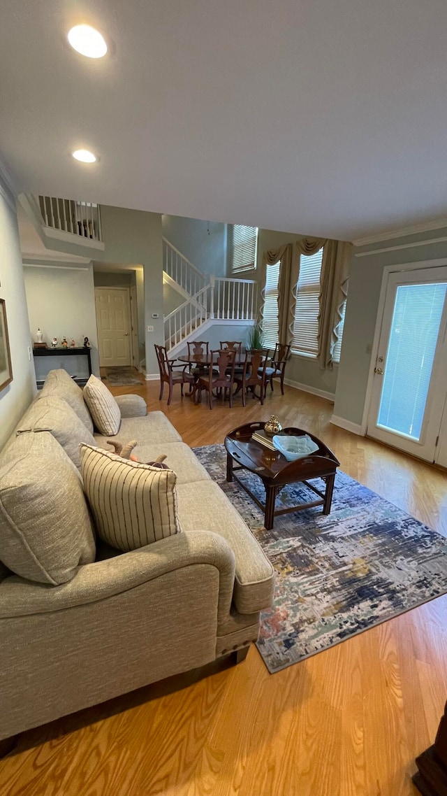 living room featuring hardwood / wood-style flooring