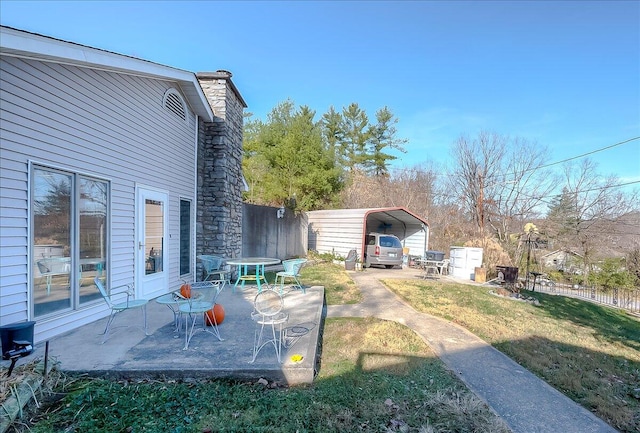 view of yard with a patio