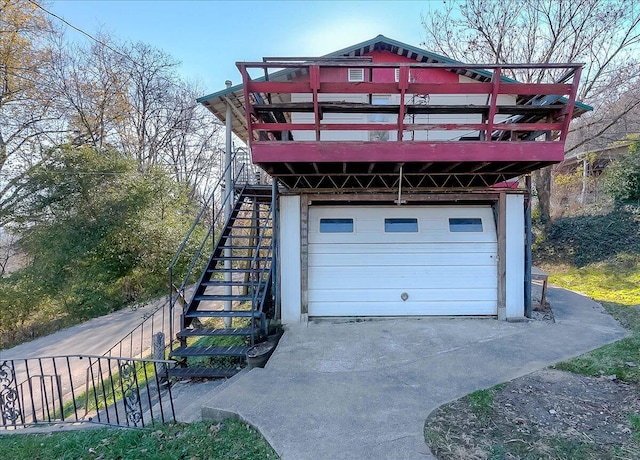 view of garage