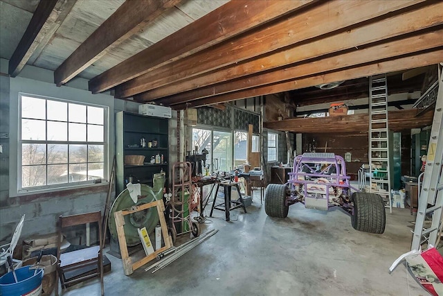 misc room with concrete floors and a healthy amount of sunlight