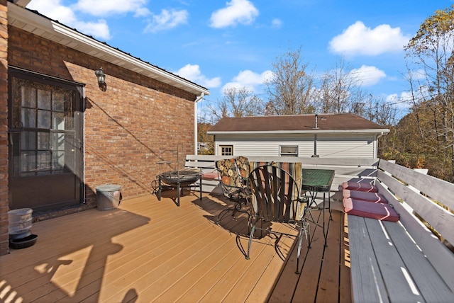 view of wooden deck