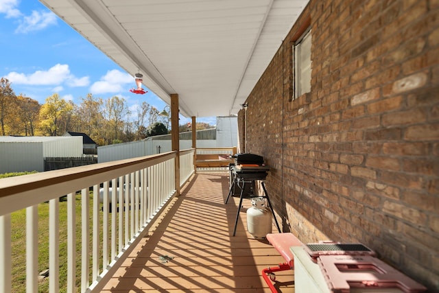 balcony with a grill