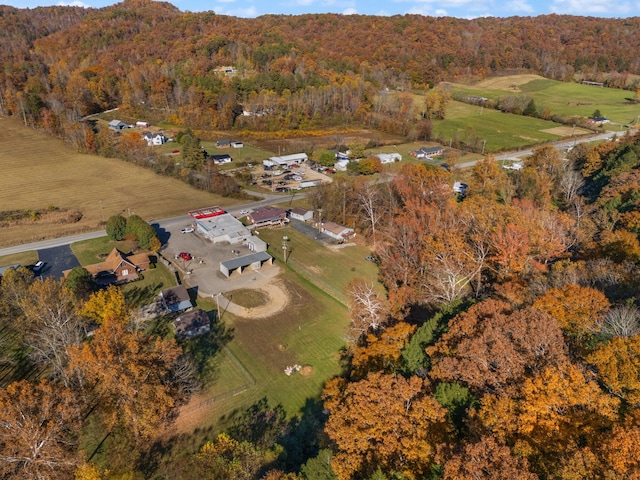 aerial view featuring a rural view