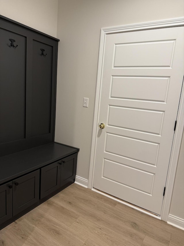 mudroom featuring light hardwood / wood-style flooring