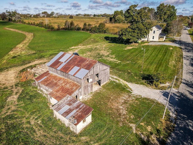 bird's eye view with a rural view