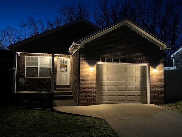 view of front of home with a garage