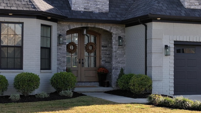 entrance to property with french doors