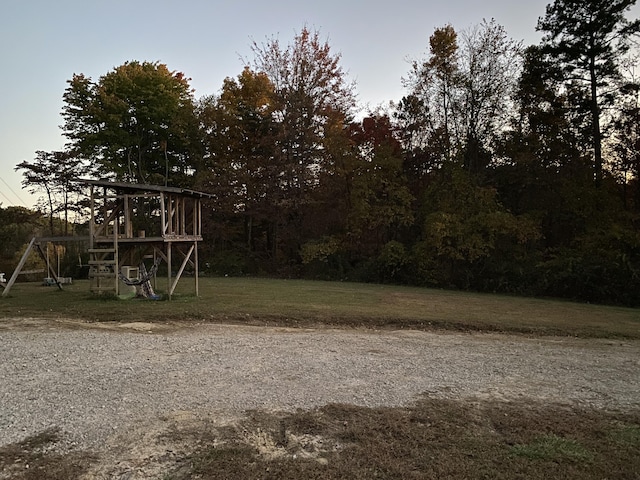 view of yard featuring a playground