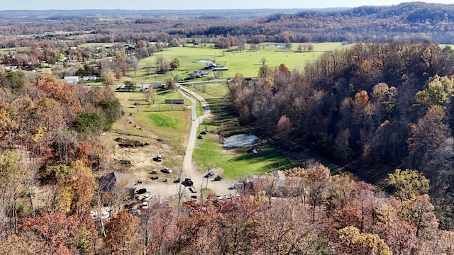 bird's eye view featuring a rural view