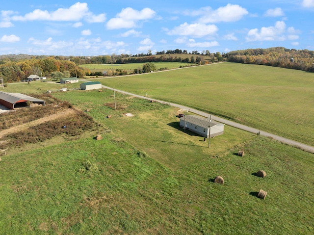 aerial view with a rural view