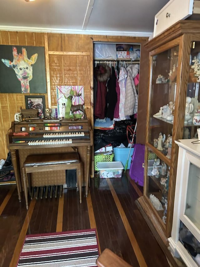 interior space featuring dark hardwood / wood-style floors