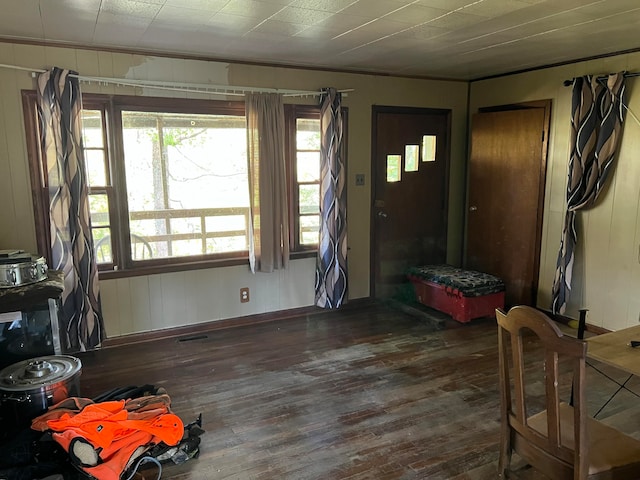 foyer featuring dark wood-type flooring