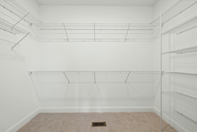 walk in closet featuring carpet and visible vents