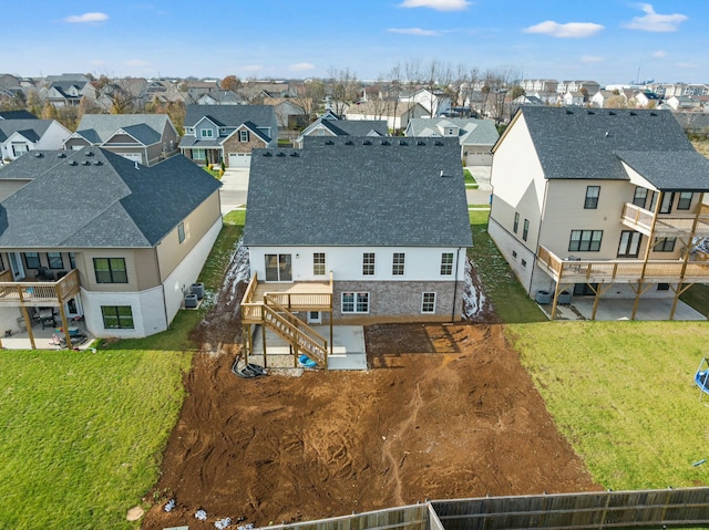 bird's eye view with a residential view