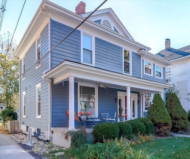 view of front of home featuring covered porch