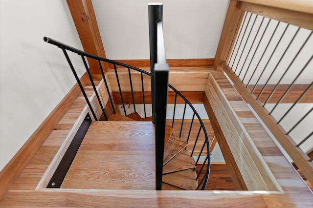270 Wondering Woods Dr, Somerset, KY 42503 - stairs with wood finished floors