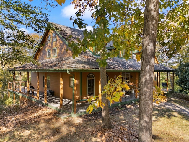 view of front of home with a patio area