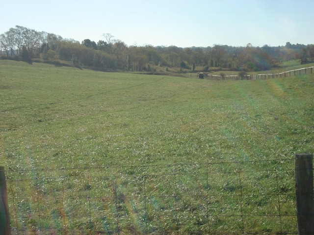 view of yard with a rural view