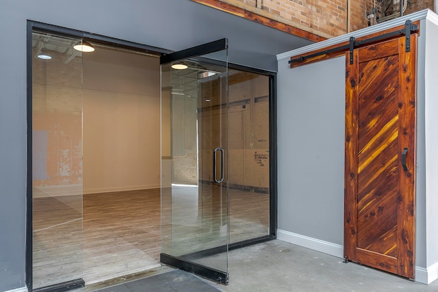 interior space featuring an enclosed shower