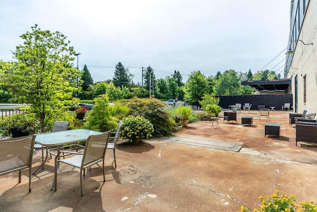 view of patio with outdoor lounge area