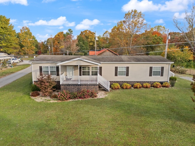 view of front of house with a front yard