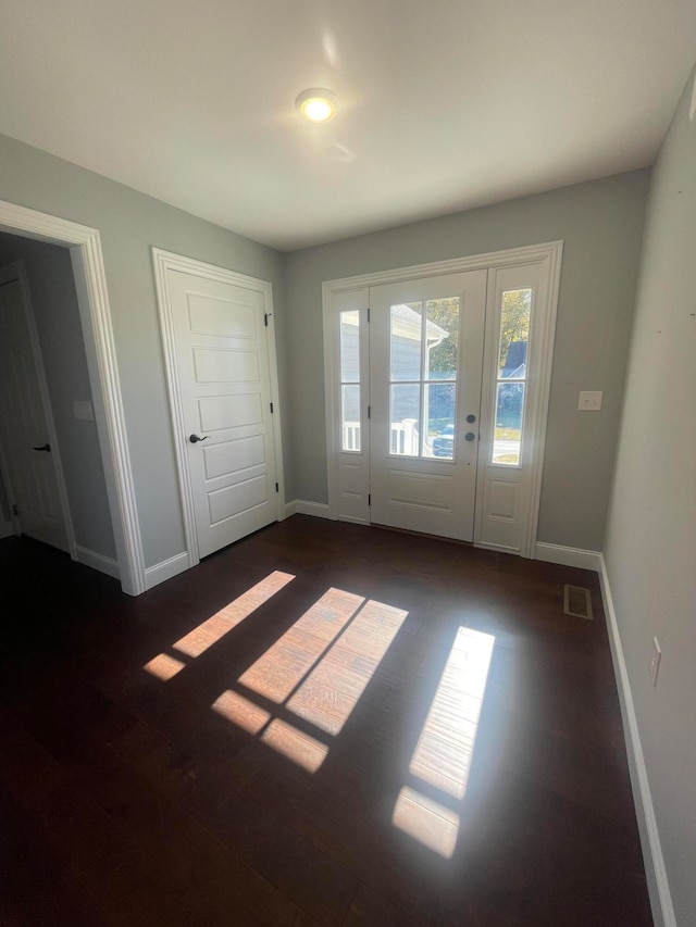 interior space featuring dark hardwood / wood-style floors