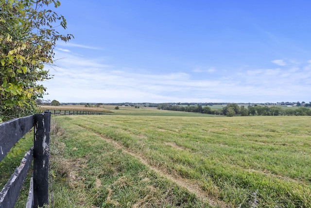 view of yard with a rural view