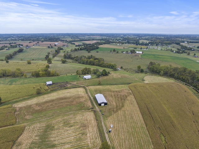 drone / aerial view featuring a rural view