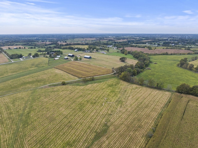 aerial view featuring a rural view