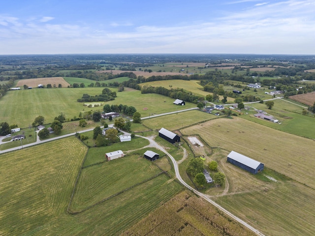 bird's eye view with a rural view