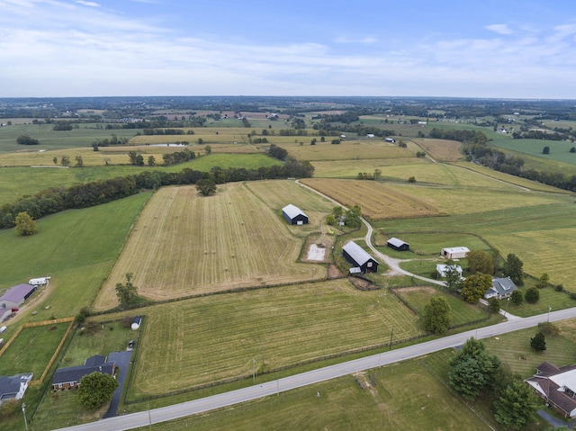 bird's eye view featuring a rural view