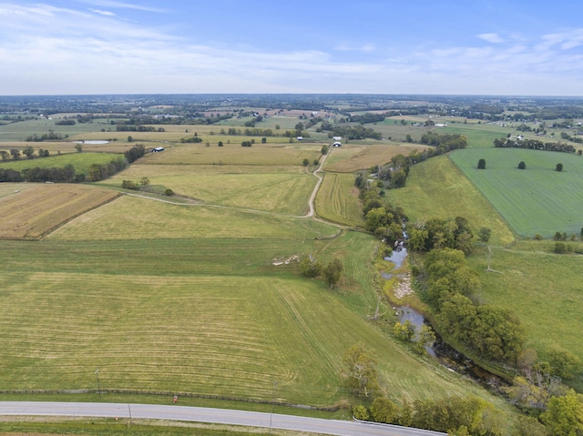 bird's eye view featuring a rural view