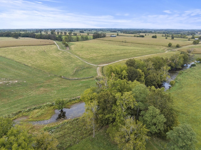 aerial view with a rural view