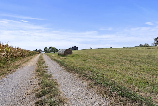 view of street with a rural view