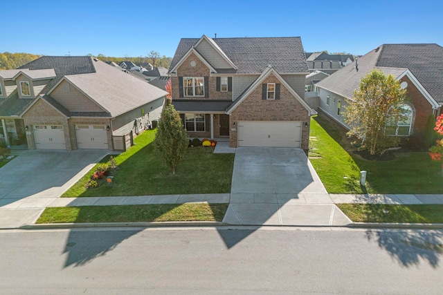 craftsman-style home with a front yard