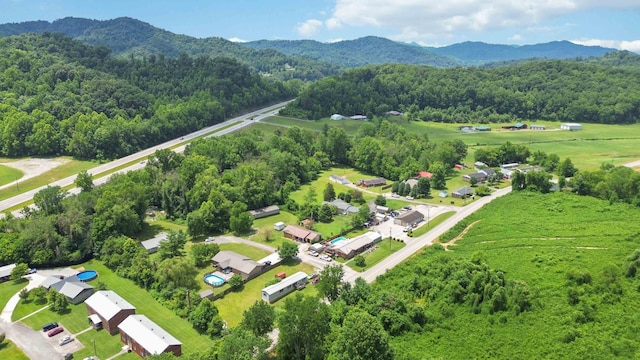 aerial view featuring a mountain view