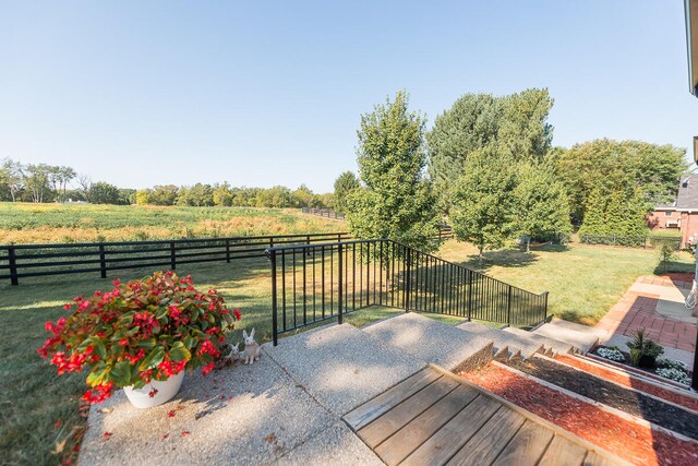 view of patio featuring a rural view