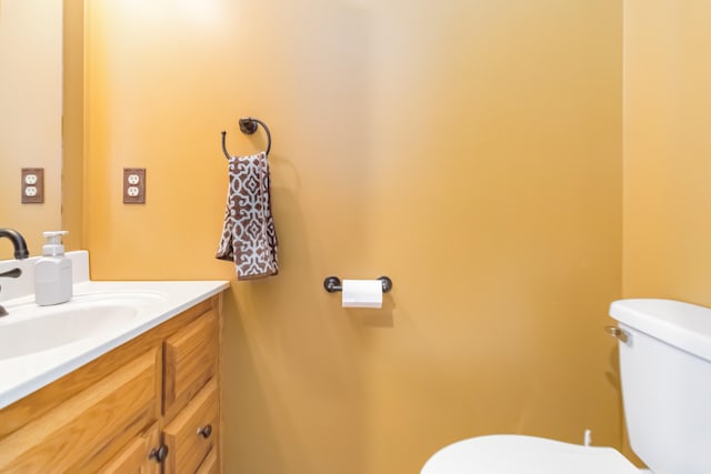 bathroom with vanity and toilet