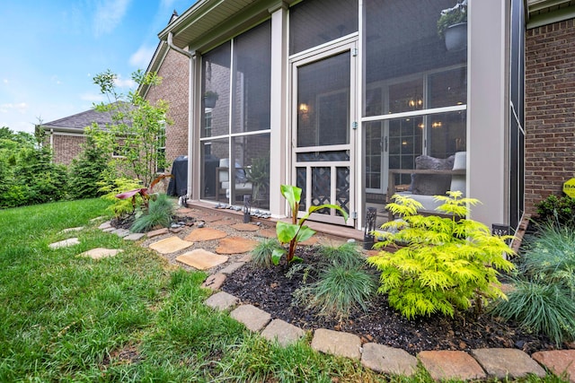 exterior space featuring a sunroom