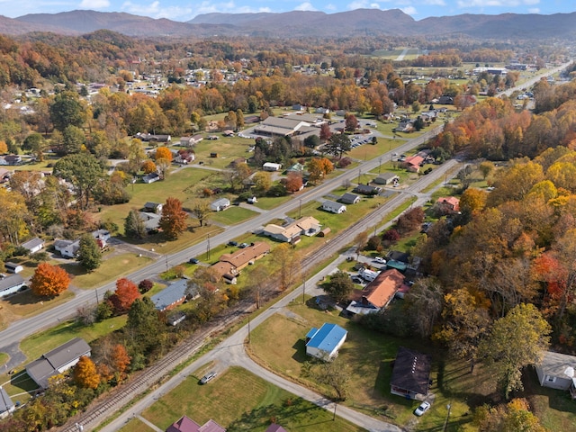 aerial view featuring a mountain view