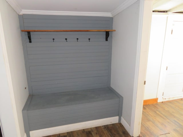 10 W Church St, Stanton, KY 40380 - mudroom with crown molding and wood finished floors