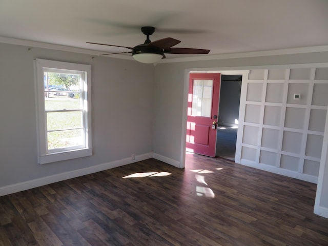 10 W Church St, Stanton, KY 40380 - spare room featuring ceiling fan and dark wood-style floors