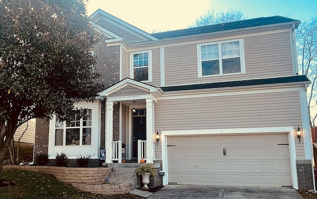 view of front of house featuring a garage